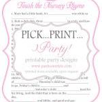 Baby Shower Game - Finish The Nursery Rhyme -..