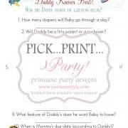 Baby Shower Game - Daddy Knows Best - Printable DIY