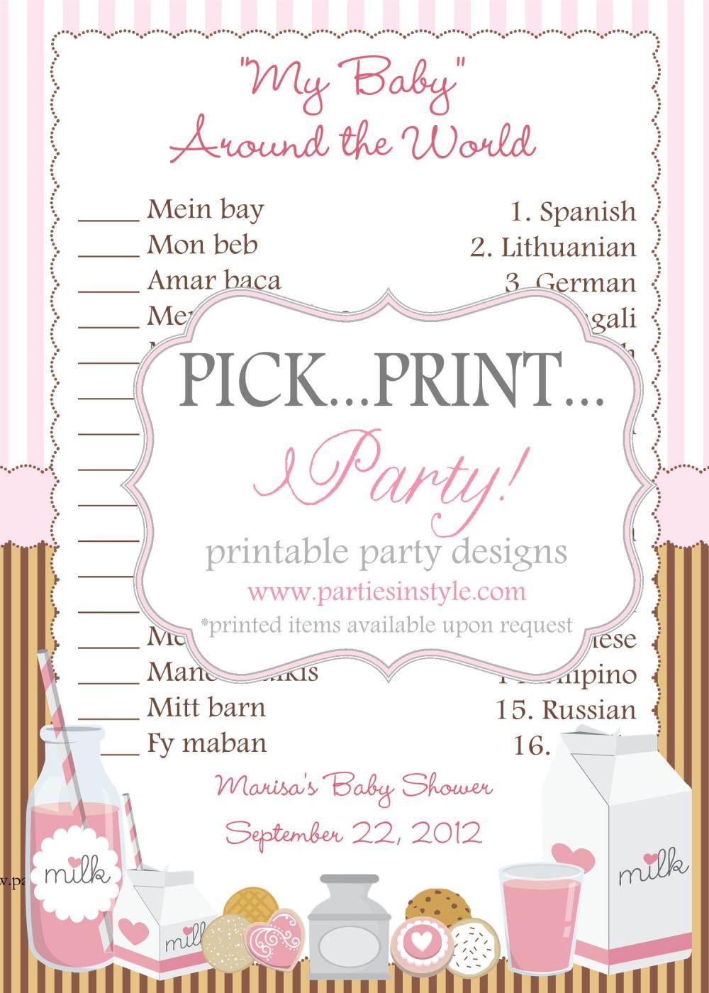 Baby Shower Game - My Baby Around The World - Printable Diy