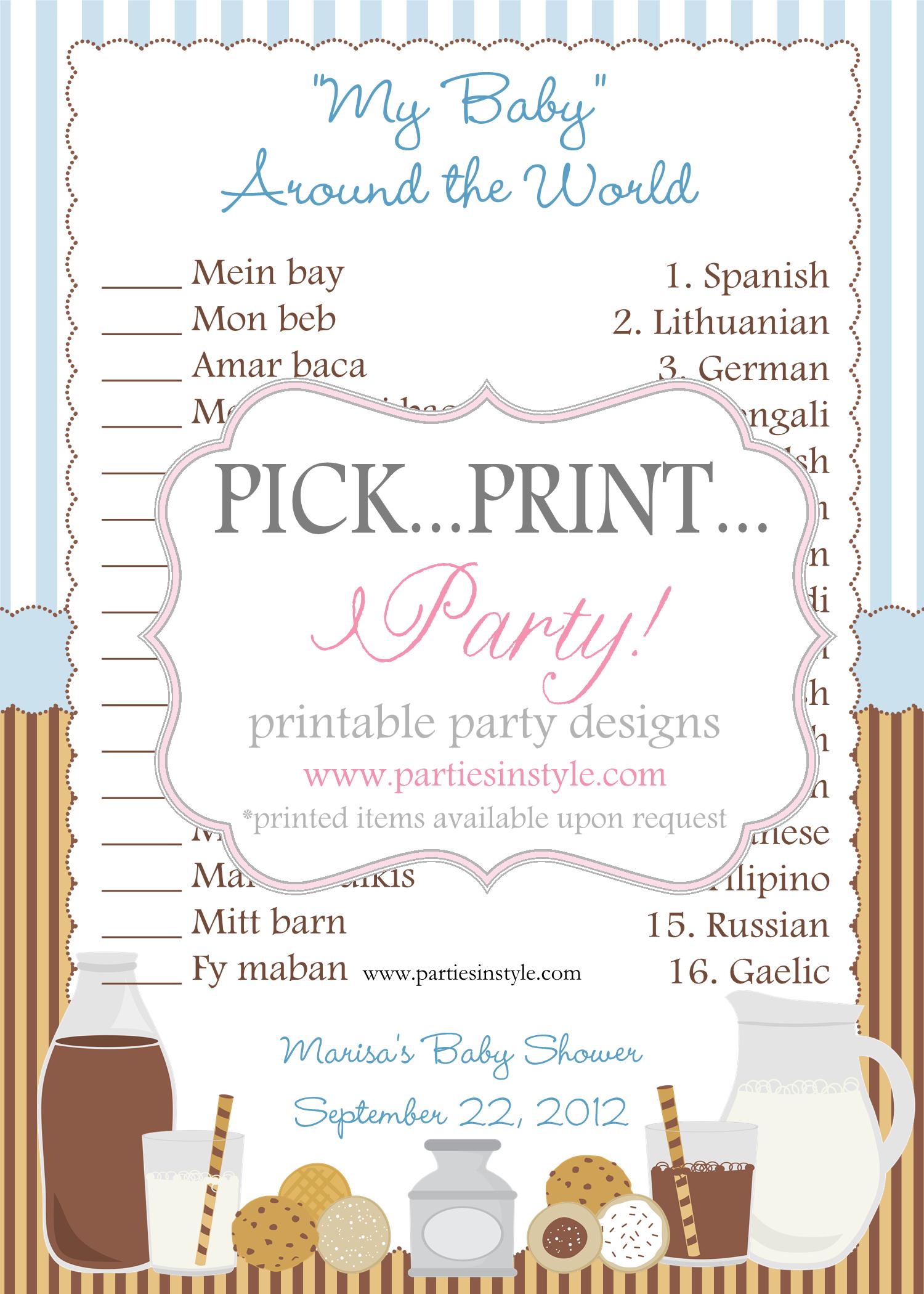 Baby Shower Game - My Baby Around The World - Printable DIY on Luulla